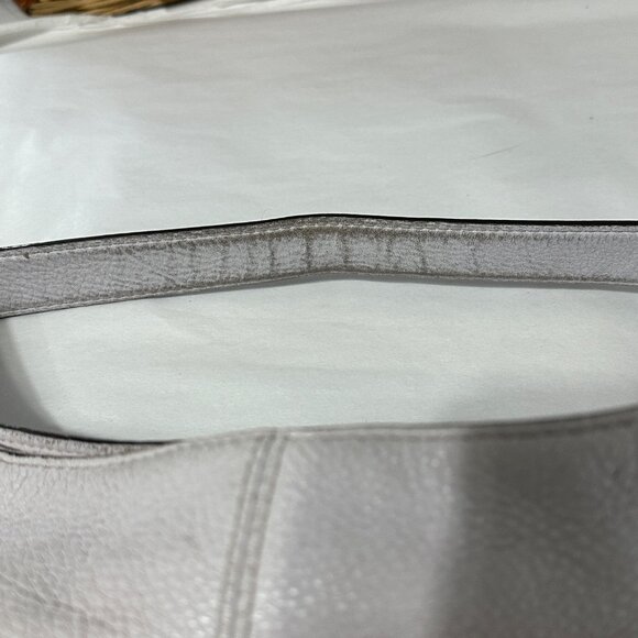 Rebecca Minkoff Bryn light lavender leather zip outer side pockets Boho satchel - Picture 10 of 15